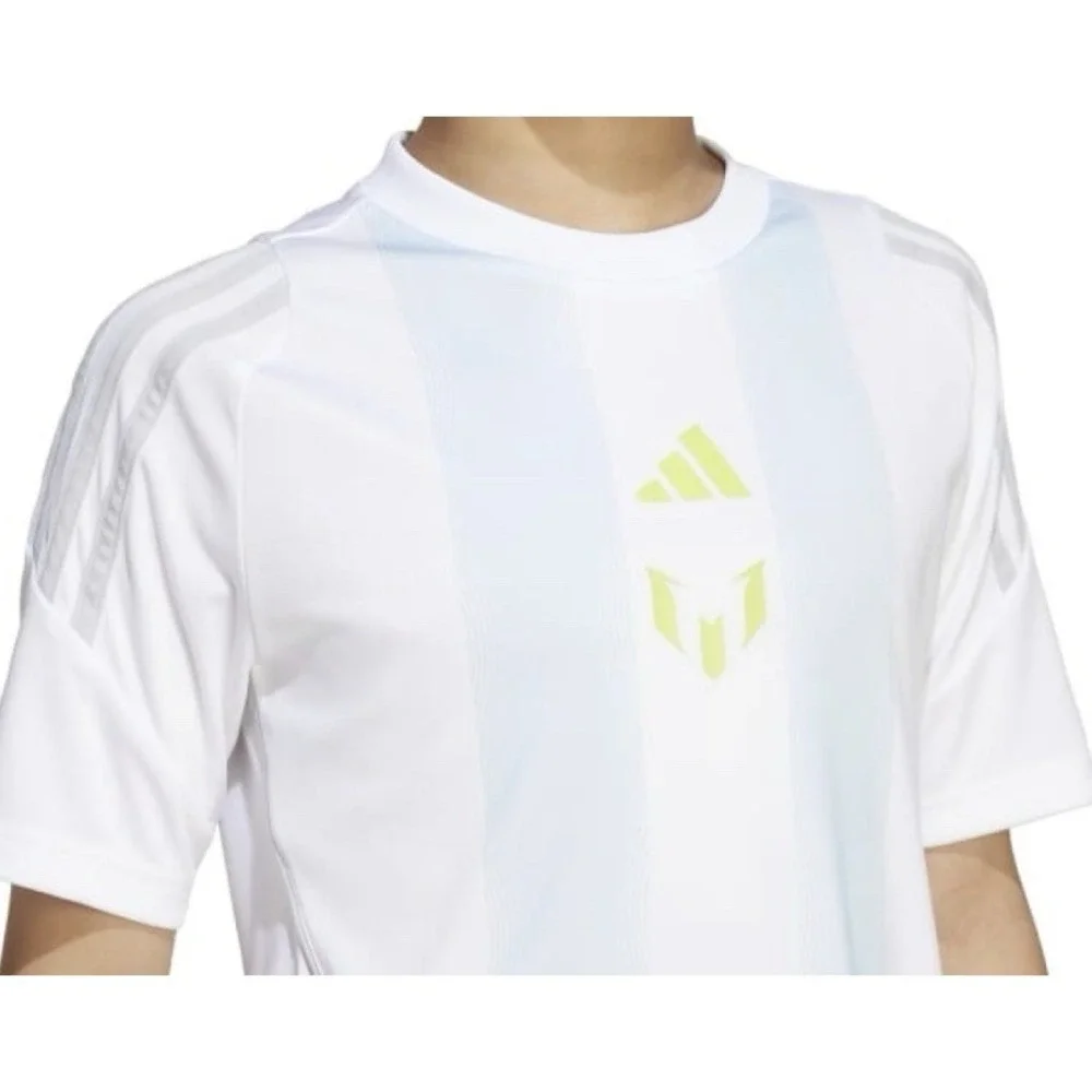NEW Adidas Kids Youth Messi Training Jersey Medium JI5460 White Blue
